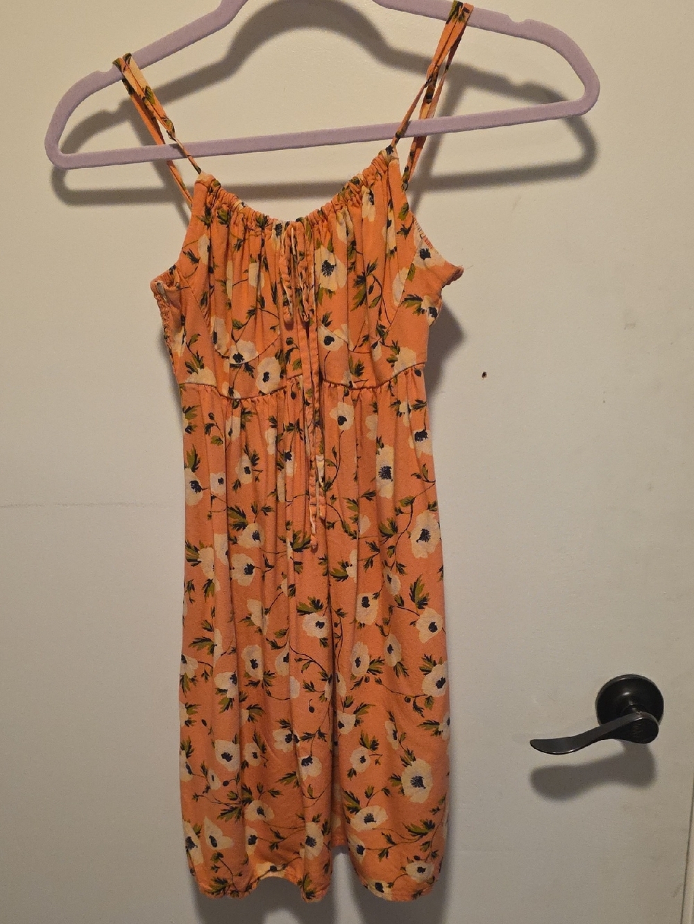 Volcom Peach Floral Smocked Sundress 010